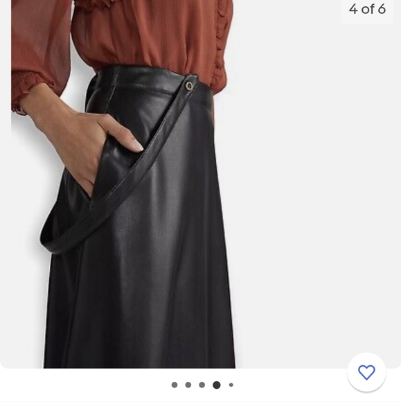 Anthropologie Black Faux Laether Pinafore Skirt - Picture 3 of 9